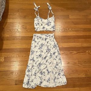Abercrombie Keepsake Tie Strap Cami & Ruffle Hem Midi Skirt